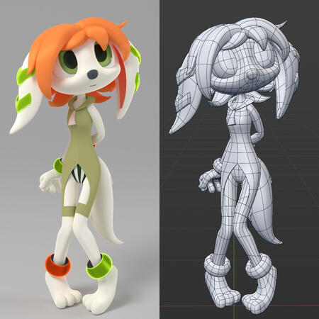 Jan. 2018 - Milla Basset from Freedom Planet. Based on a sketch by Lil Boulder. Easily one of my proudest achievements. Note that I have made adjustments to the shading since then. 🔗