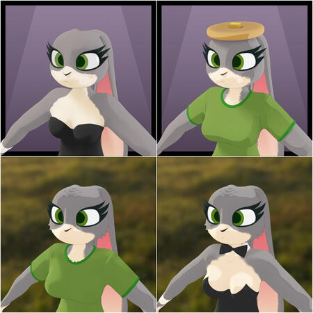 Oct. 2021 - My Fursona! Back then, the fur was gray. This project was randomly updated over the course of a full year. University does that...